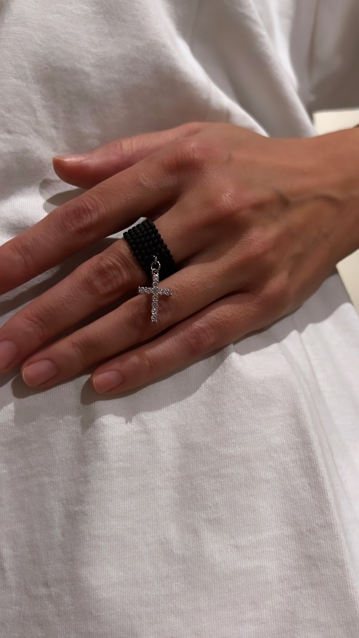 Special Ring 56 - Matte with Silver Cross