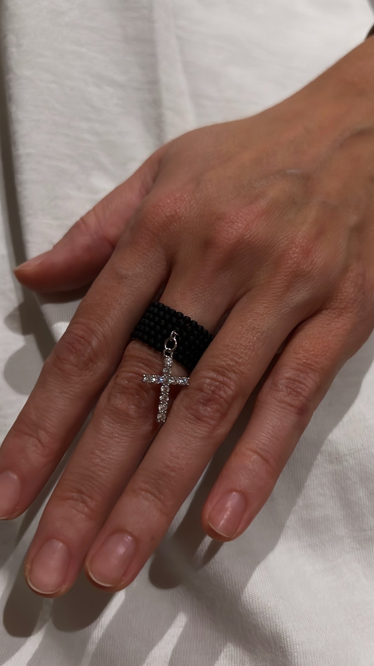 Special Ring 56 - Matte with Silver Cross