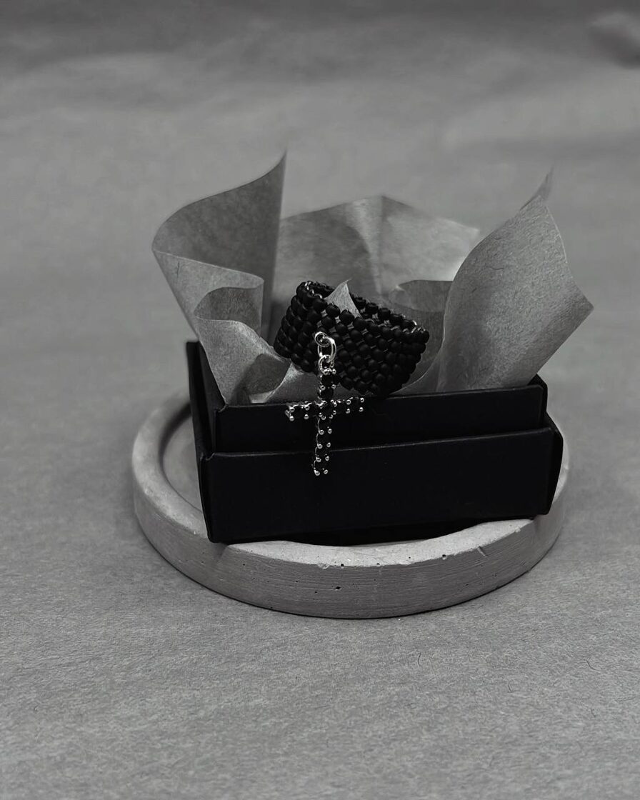 BLACK MATTE with BLACK CROSS